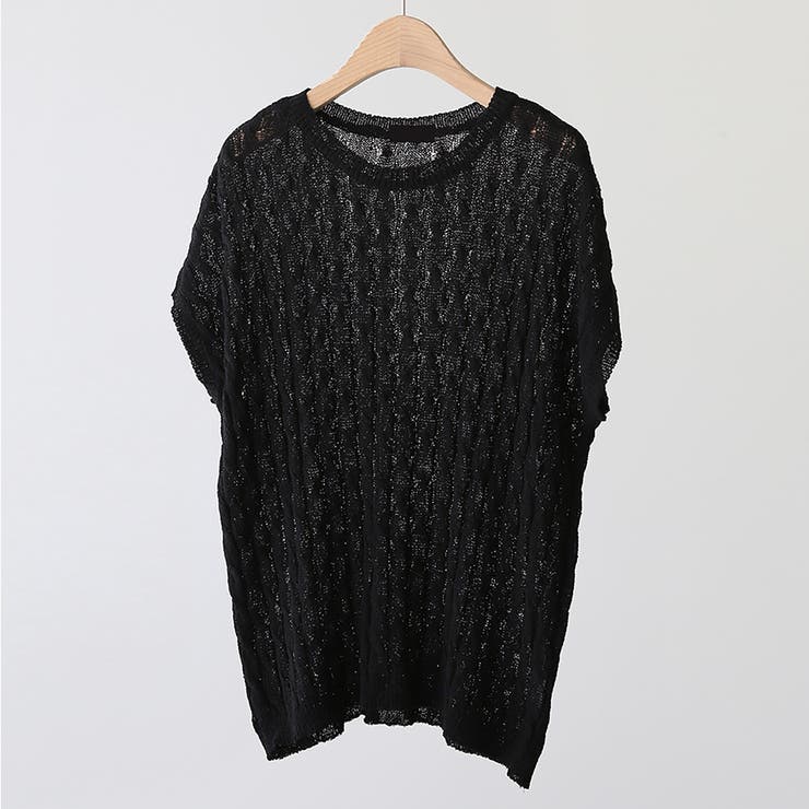 ブラック | ニット半袖セーター【韓国ファッション】 | Doula Doula