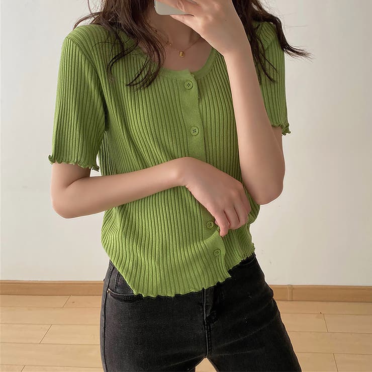 グリーン | カーディガン【韓国ファッション】 | Doula Doula