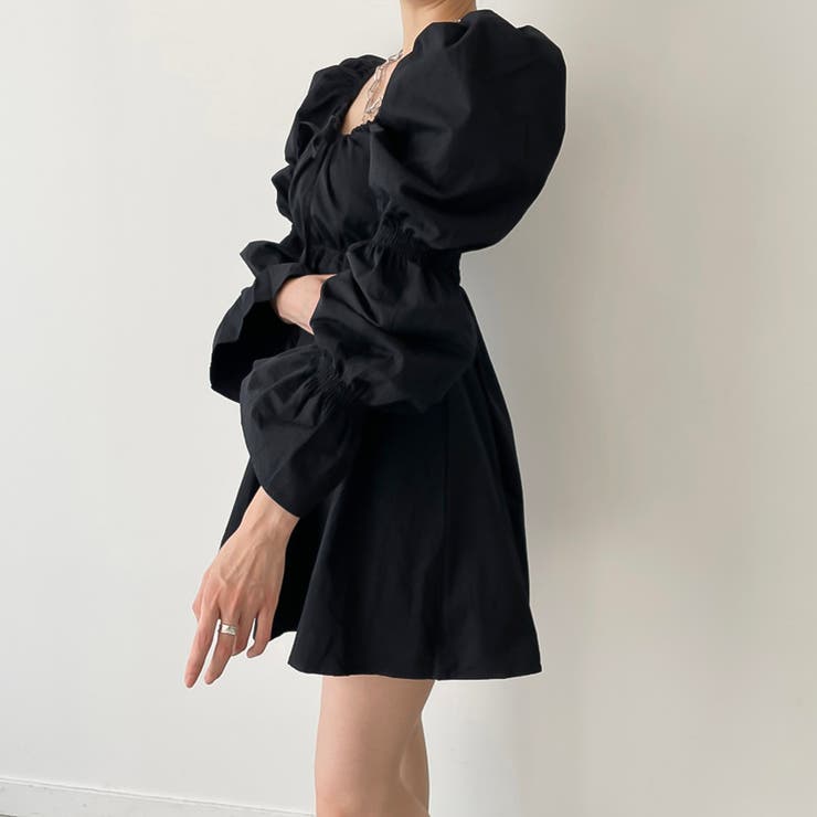 パフスリーブコットンミニワンピース【韓国ファッション】【春夏新商品】 | Doula Doula | 詳細画像14 