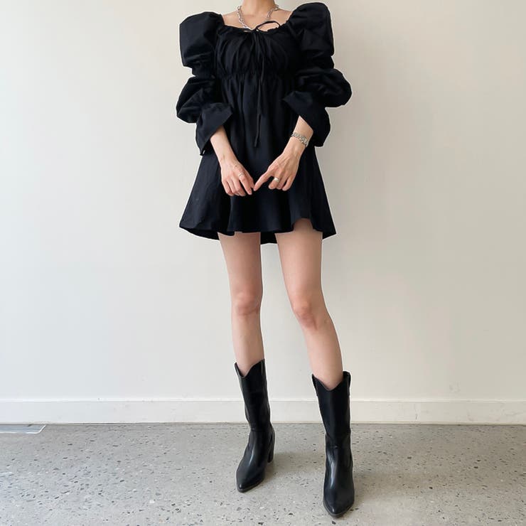 パフスリーブコットンミニワンピース【韓国ファッション】【春夏新商品】 | Doula Doula | 詳細画像17 