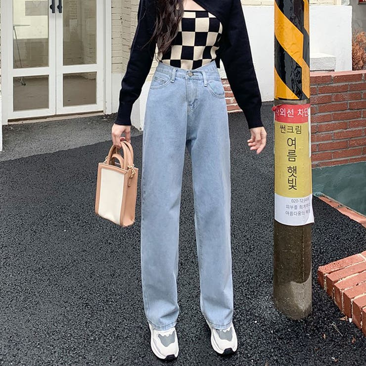 デザインウエストワイドデニムパンツ【韓国ファッション】【春夏新商品】 | Doula Doula | 詳細画像2 