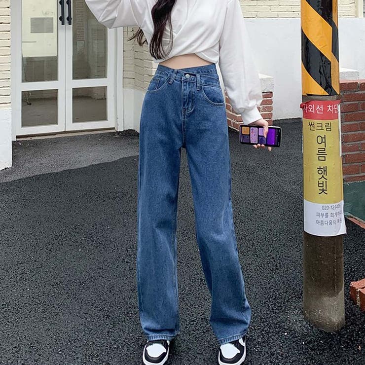 デザインウエストワイドデニムパンツ【韓国ファッション】【春夏新商品】 | Doula Doula | 詳細画像9 