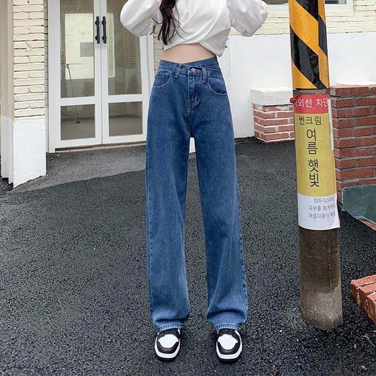 デザインウエストワイドデニムパンツ【韓国ファッション】【春夏新商品】 | Doula Doula | 詳細画像10 