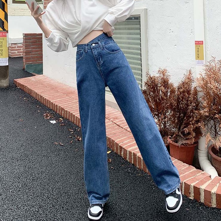 デザインウエストワイドデニムパンツ【韓国ファッション】【春夏新商品】 | Doula Doula | 詳細画像11 