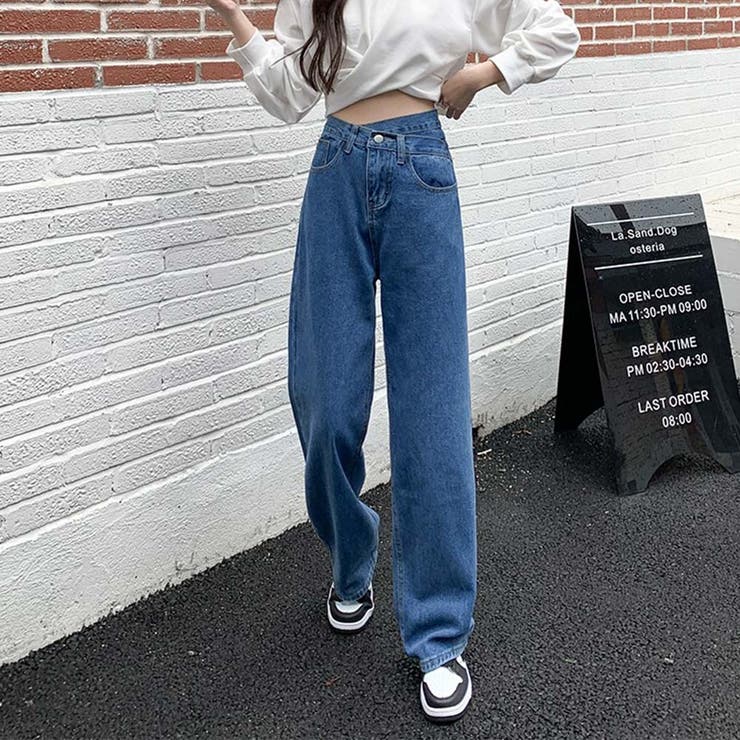 デザインウエストワイドデニムパンツ【韓国ファッション】【春夏新商品】 | Doula Doula | 詳細画像12 