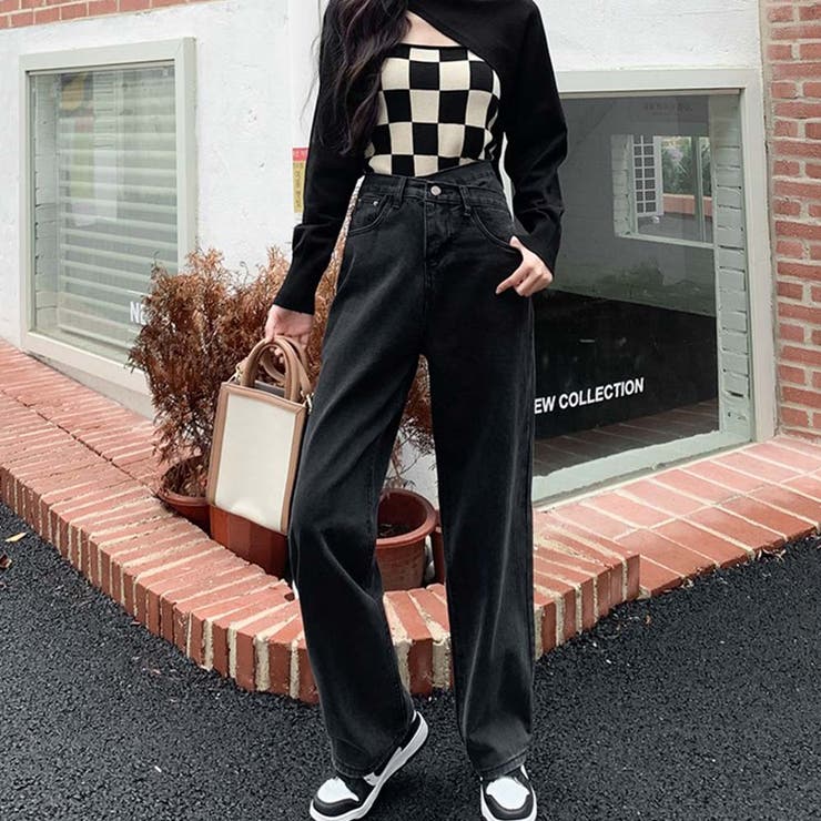 デザインウエストワイドデニムパンツ【韓国ファッション】【春夏新商品】 | Doula Doula | 詳細画像13 