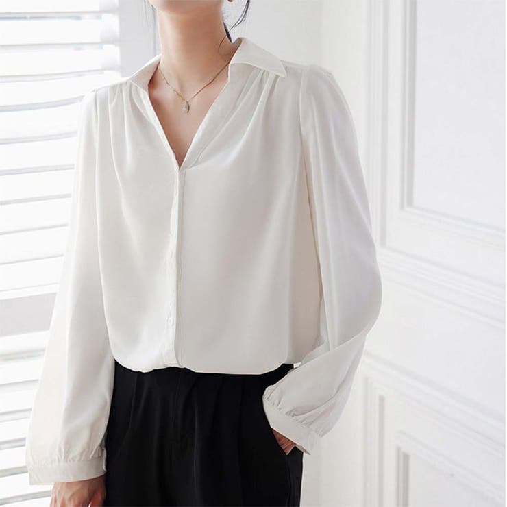 Vネックドレスシャツ【韓国ファッション】【春夏新商品】 | Doula Doula | 詳細画像19 