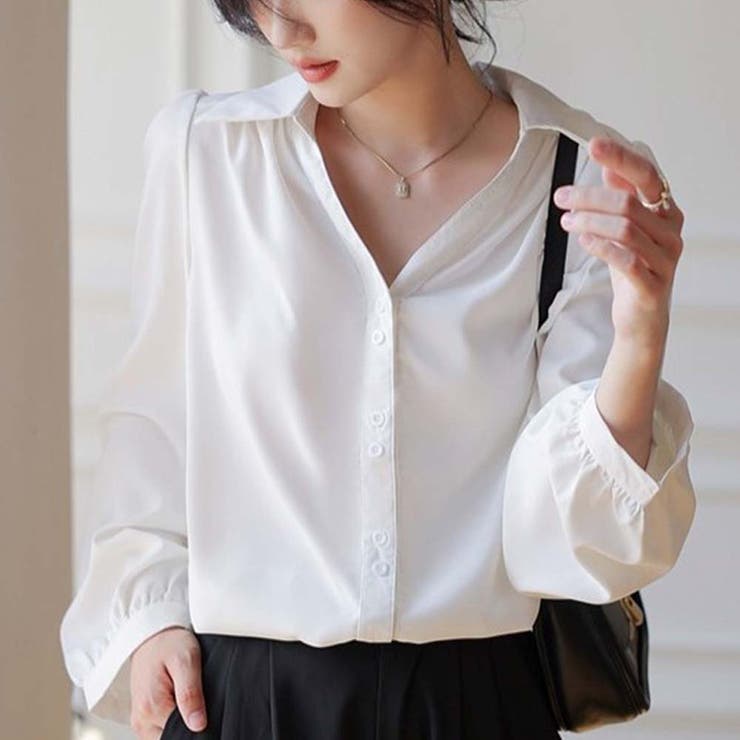 Vネックドレスシャツ【韓国ファッション】【春夏新商品】 | Doula Doula | 詳細画像21 