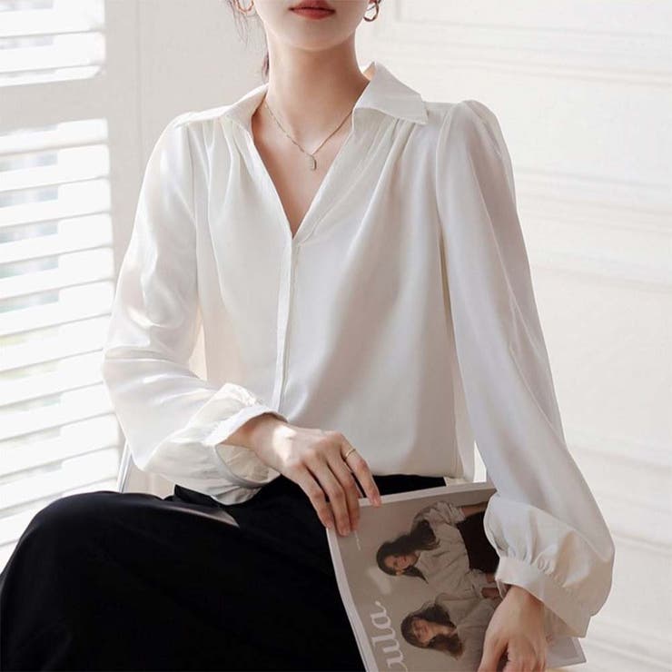 Vネックドレスシャツ【韓国ファッション】【春夏新商品】 | Doula Doula | 詳細画像22 