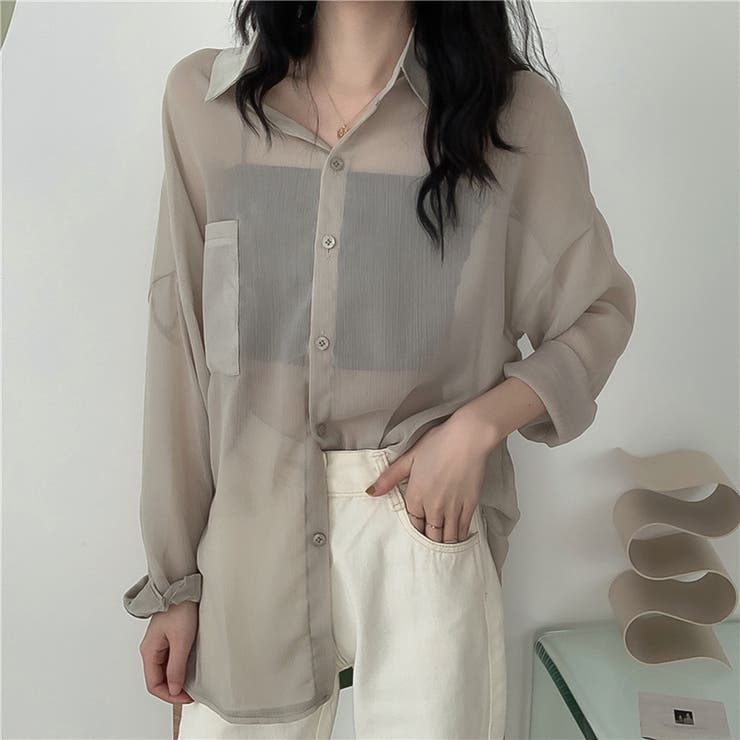 オーバーサイズシアーシャツ【韓国ファッション】【春夏新商品】 | Doula Doula | 詳細画像8 