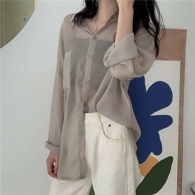 オーバーサイズシアーシャツ【韓国ファッション】【春夏新商品】 | Doula Doula | 詳細画像9 
