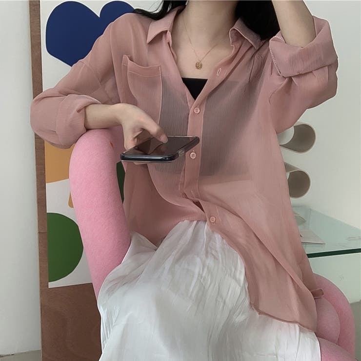 オーバーサイズシアーシャツ【韓国ファッション】【春夏新商品】 | Doula Doula | 詳細画像12 