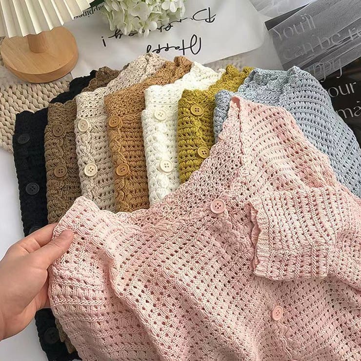 クロシェニットカーディガン【韓国ファッション】【春夏新商品】 | Doula Doula | 詳細画像13 
