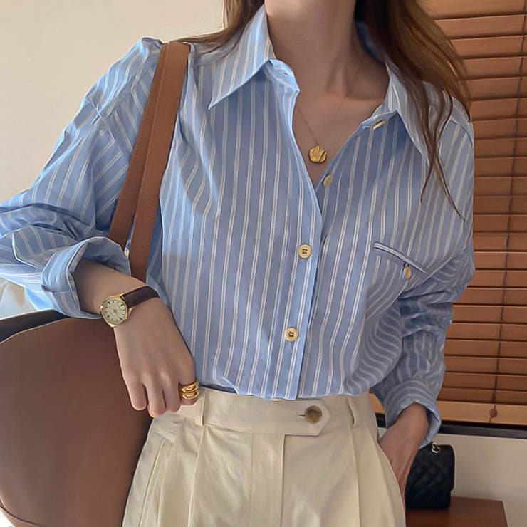 韓国ファッション●マルチストライプシャツ●2色●追跡送料込 ALUDE SELECT】over size stripe shirt(3color) | 【ALUDE】韓国