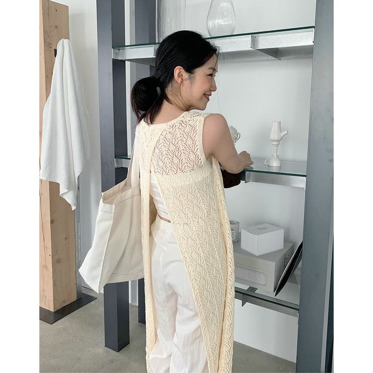 René アイボリー ノースリーブ ロングワンピース セール】切り替えデザインノースリーブロングワンピース