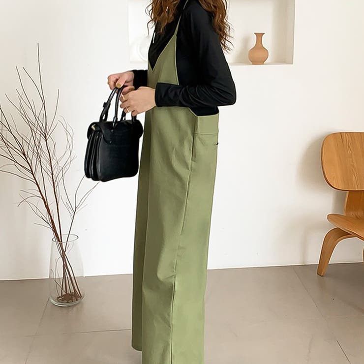 さらっとリラックス。Vネックサロペットワイドパンツ | Doula Doula | 詳細画像2 