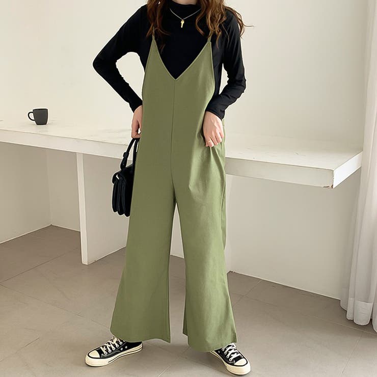 さらっとリラックス。Vネックサロペットワイドパンツ | Doula Doula | 詳細画像12 