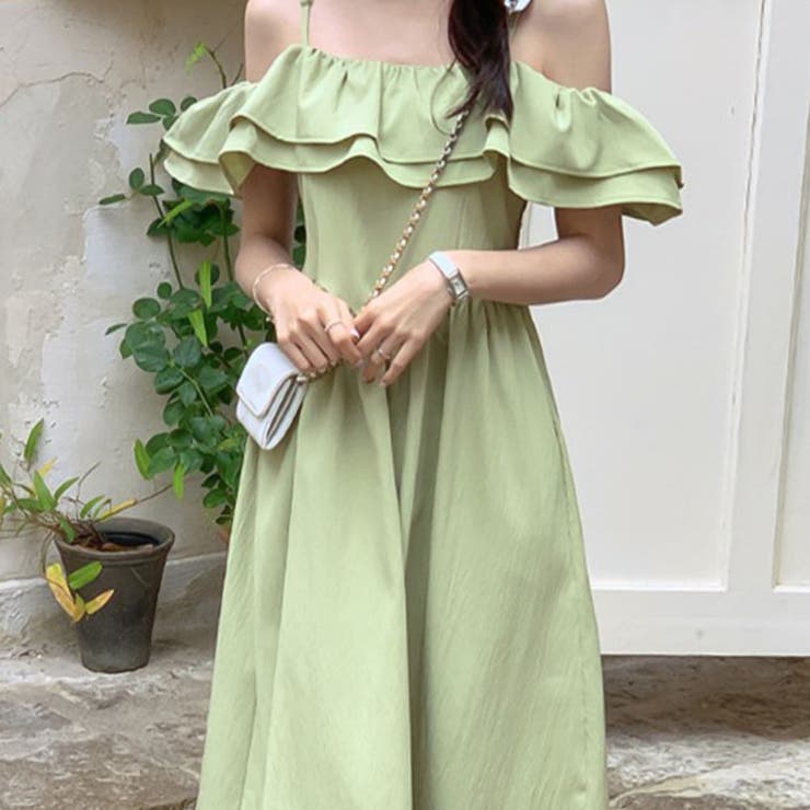 サテン★シフォン★ロングワンピース★ HALSTON ギャザーサテンロングワンピース -洗濯機洗い可-（ワンピース
