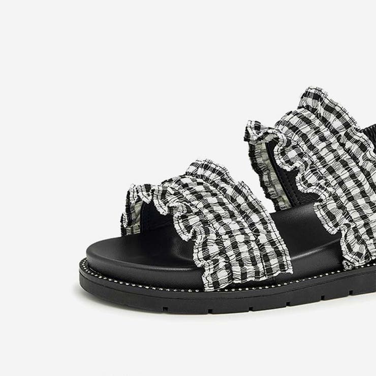 シャーリングフリルが新鮮。ギャザーフリルストラップサンダル スポーティー | Doula Doula | 詳細画像3 