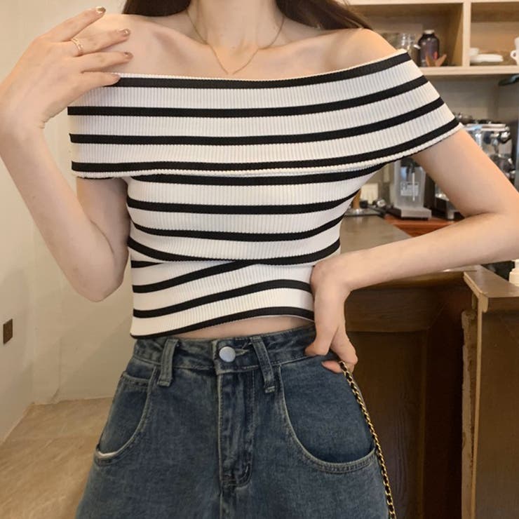 夏のマリンテイスト。オフショルボーダーニットソー | Doula Doula | 詳細画像10 