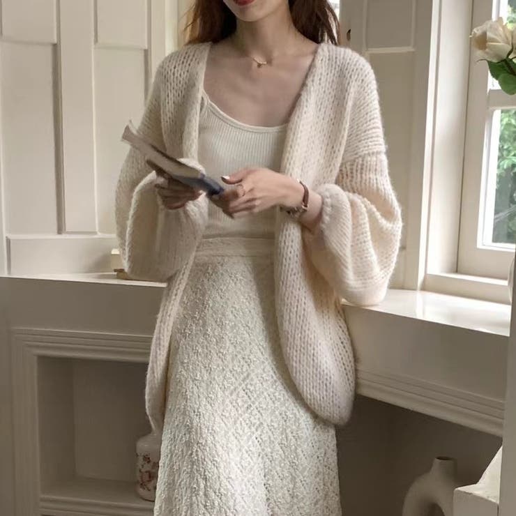 ローゲージニットガウンカーディガン[品番：DOUW0009877]｜Doula Doula  