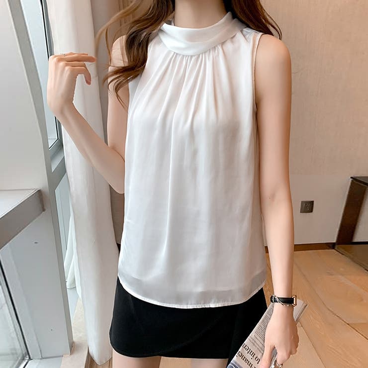 ホルターネック後ろリボンノースリーブブラウス【韓国ファッション】 | Doula Doula | 詳細画像5 