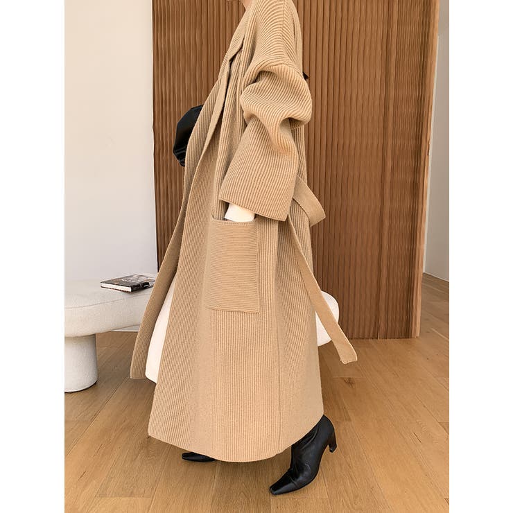 オープンカラーロングニットガウン【韓国ファッション】 | Doula Doula | 詳細画像6