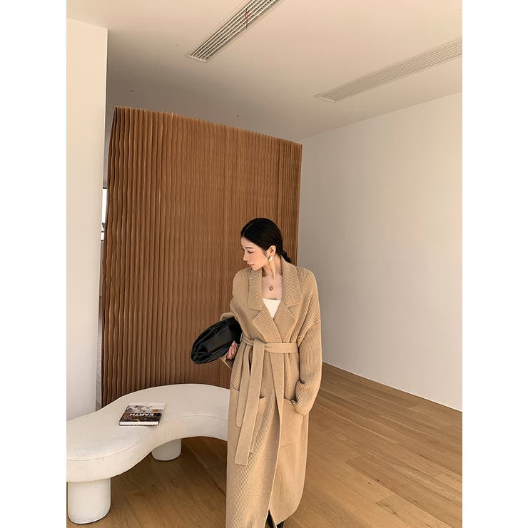 オープンカラーロングニットガウン【韓国ファッション】 | Doula Doula | 詳細画像9