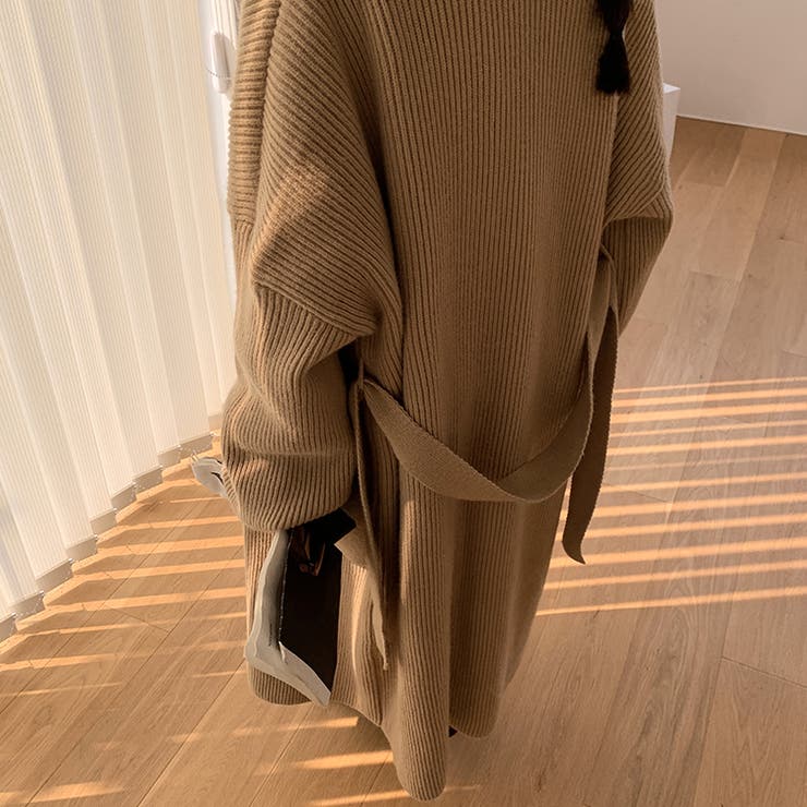 オープンカラーロングニットガウン【韓国ファッション】 | Doula Doula | 詳細画像14