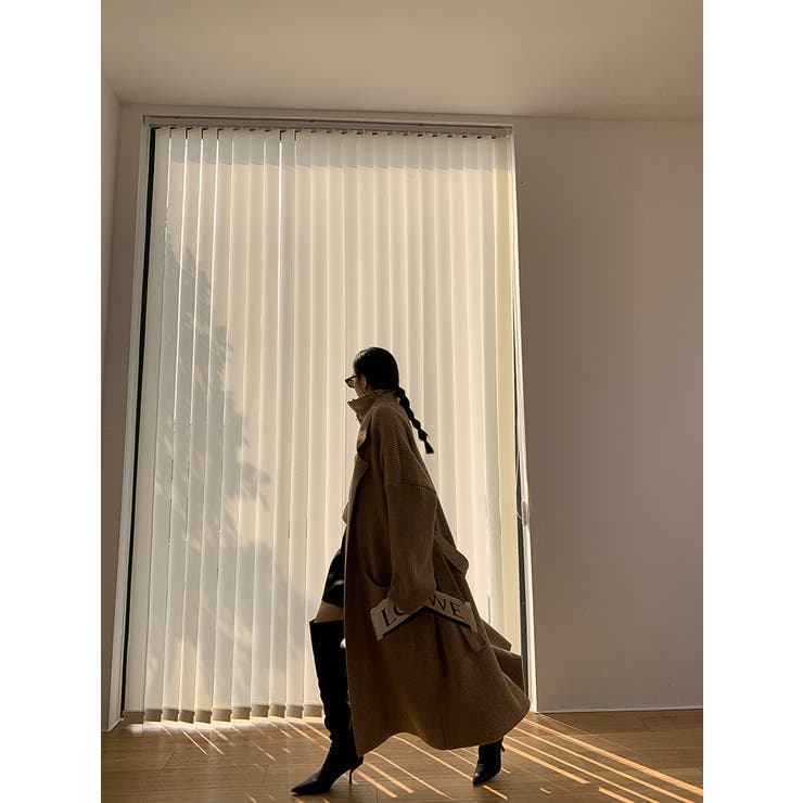 オープンカラーロングニットガウン【韓国ファッション】 | Doula Doula | 詳細画像15