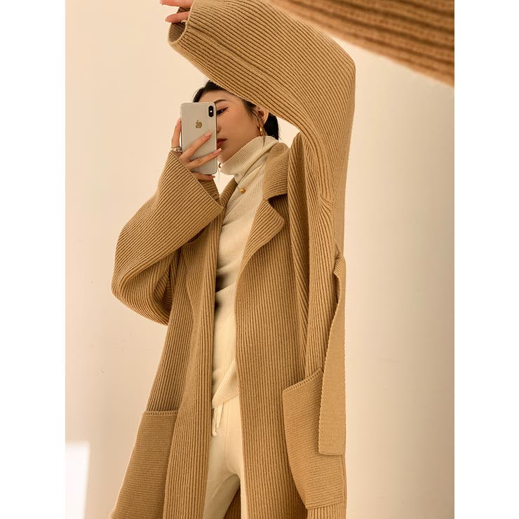 オープンカラーロングニットガウン【韓国ファッション】 | Doula Doula | 詳細画像16