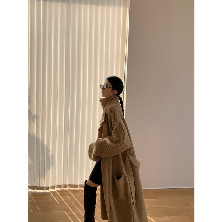 オープンカラーロングニットガウン【韓国ファッション】 | Doula Doula | 詳細画像17