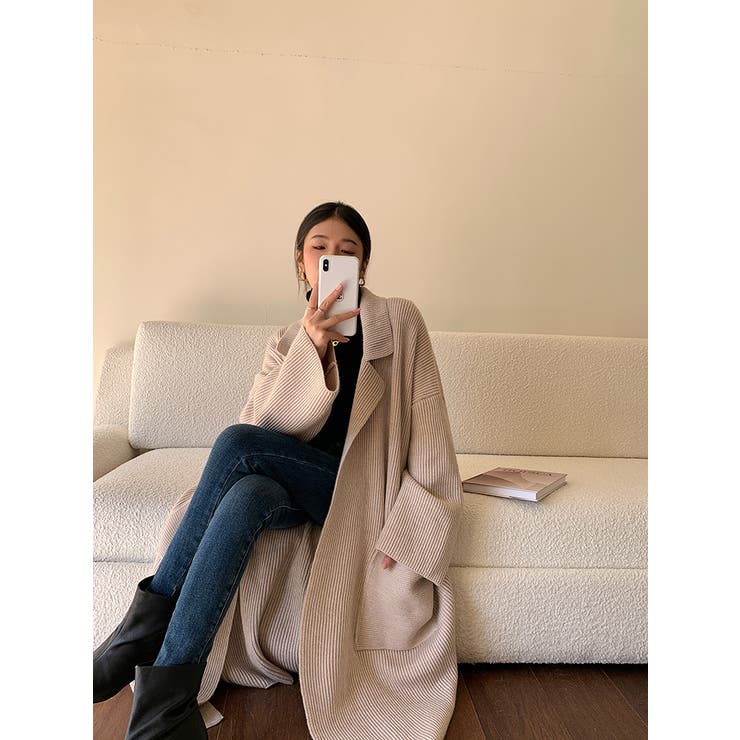 オープンカラーロングニットガウン【韓国ファッション】 | Doula Doula | 詳細画像20