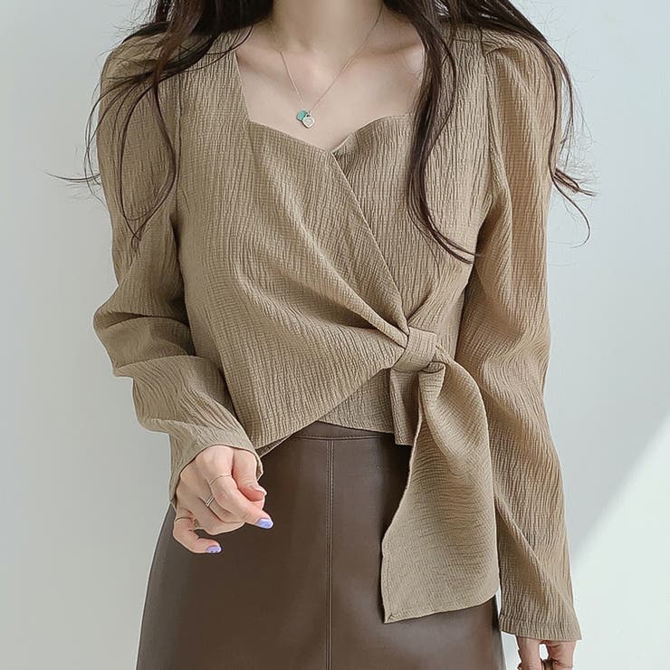 パフスリーブウエストマークブラウス【韓国ファッション】【春夏新商品】 | Doula Doula | 詳細画像3 