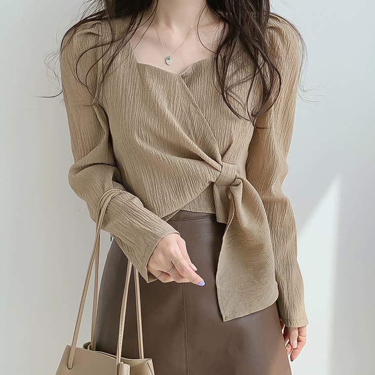 パフスリーブウエストマークブラウス【韓国ファッション】【春夏新商品】 | Doula Doula | 詳細画像5 