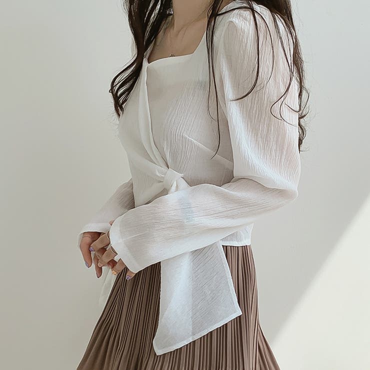 パフスリーブウエストマークブラウス【韓国ファッション】【春夏新商品】 | Doula Doula | 詳細画像15 