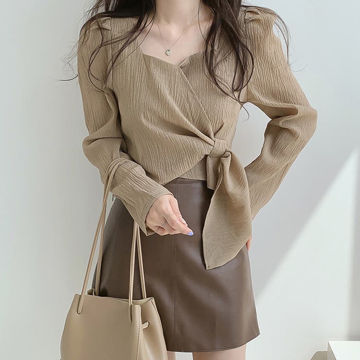 パフスリーブウエストマークブラウス【韓国ファッション】【春夏新商品】 | Doula Doula | 詳細画像28 