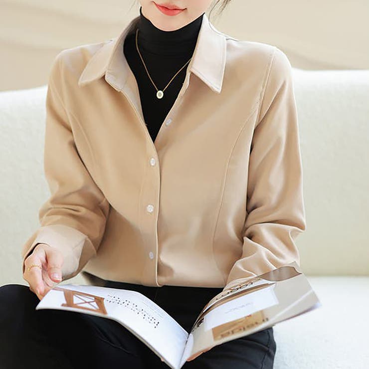 サイドタックブラウスシャツ【韓国ファッション】【春夏新商品】 | Doula Doula | 詳細画像2 