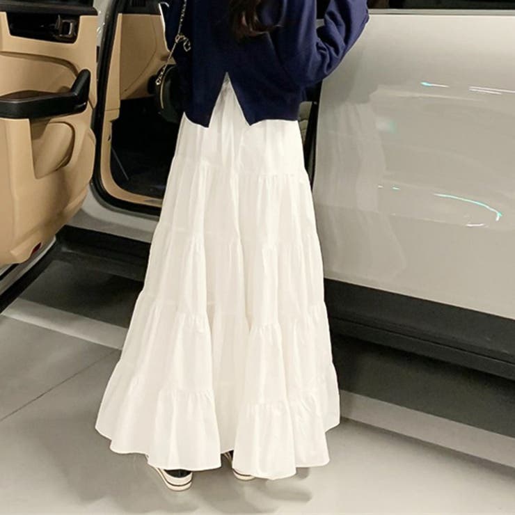 ティアードギャザーフレアロングスカート【韓国ファッション】【春夏新商品】 | Doula Doula | 詳細画像42 