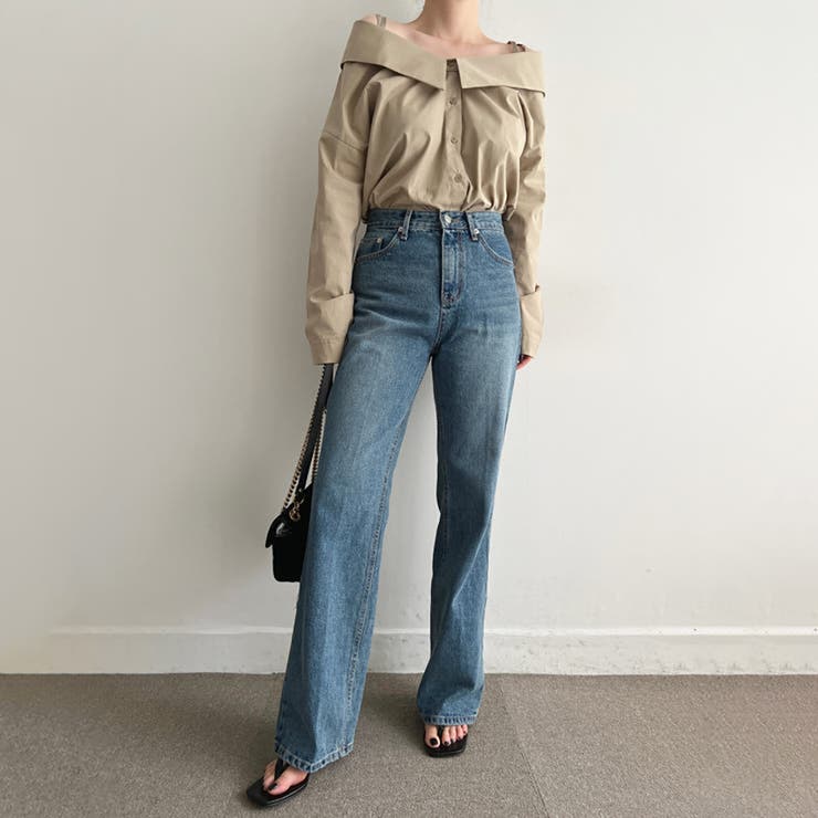 オフショルダーデザインシャツ【韓国ファッション】【春夏新商品】 | Doula Doula | 詳細画像3 