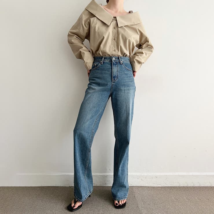 オフショルダーデザインシャツ【韓国ファッション】【春夏新商品】 | Doula Doula | 詳細画像13 