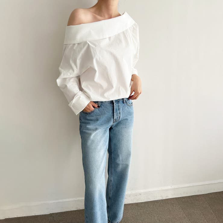オフショルダーデザインシャツ【韓国ファッション】【春夏新商品】 | Doula Doula | 詳細画像15 