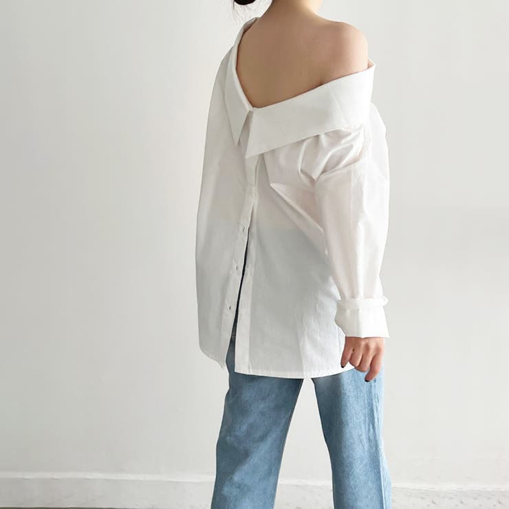 オフショルダーデザインシャツ【韓国ファッション】【春夏新商品】 | Doula Doula | 詳細画像19 