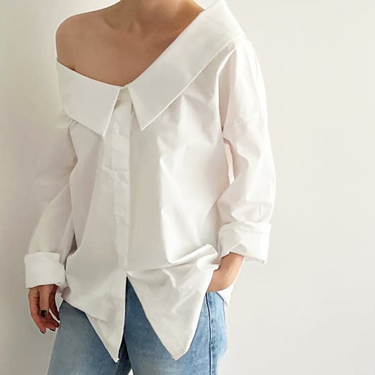 オフショルダーデザインシャツ【韓国ファッション】【春夏新商品】 | Doula Doula | 詳細画像21 
