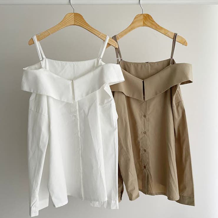 オフショルダーデザインシャツ【韓国ファッション】【春夏新商品】 | Doula Doula | 詳細画像26 