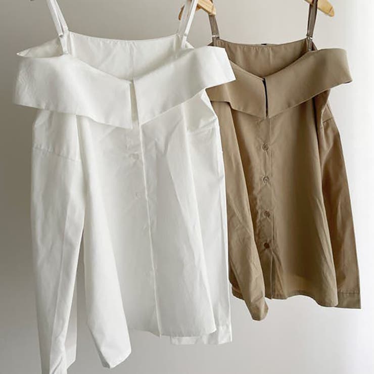 オフショルダーデザインシャツ【韓国ファッション】【春夏新商品】 | Doula Doula | 詳細画像27 