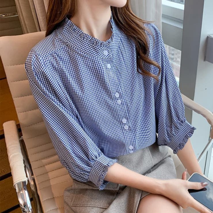 Gingham Check（ブルー×ホワイト） | 税込¥5,400からのオーダーシャツ 