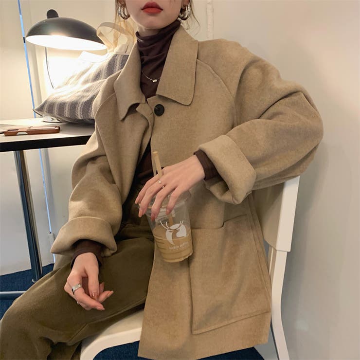 ウールハーフコート【韓国ファッション】[品番：DOUW0006855]｜Doula