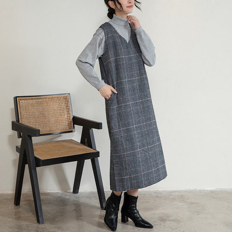 ブルー（ロング） | 新色追加 ジャンパースカート 選べる長さ | Doux Belle 