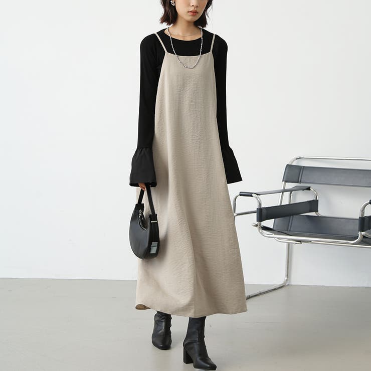 ライトベージュ | オールインワン スカート ワンピース | Doux Belle 